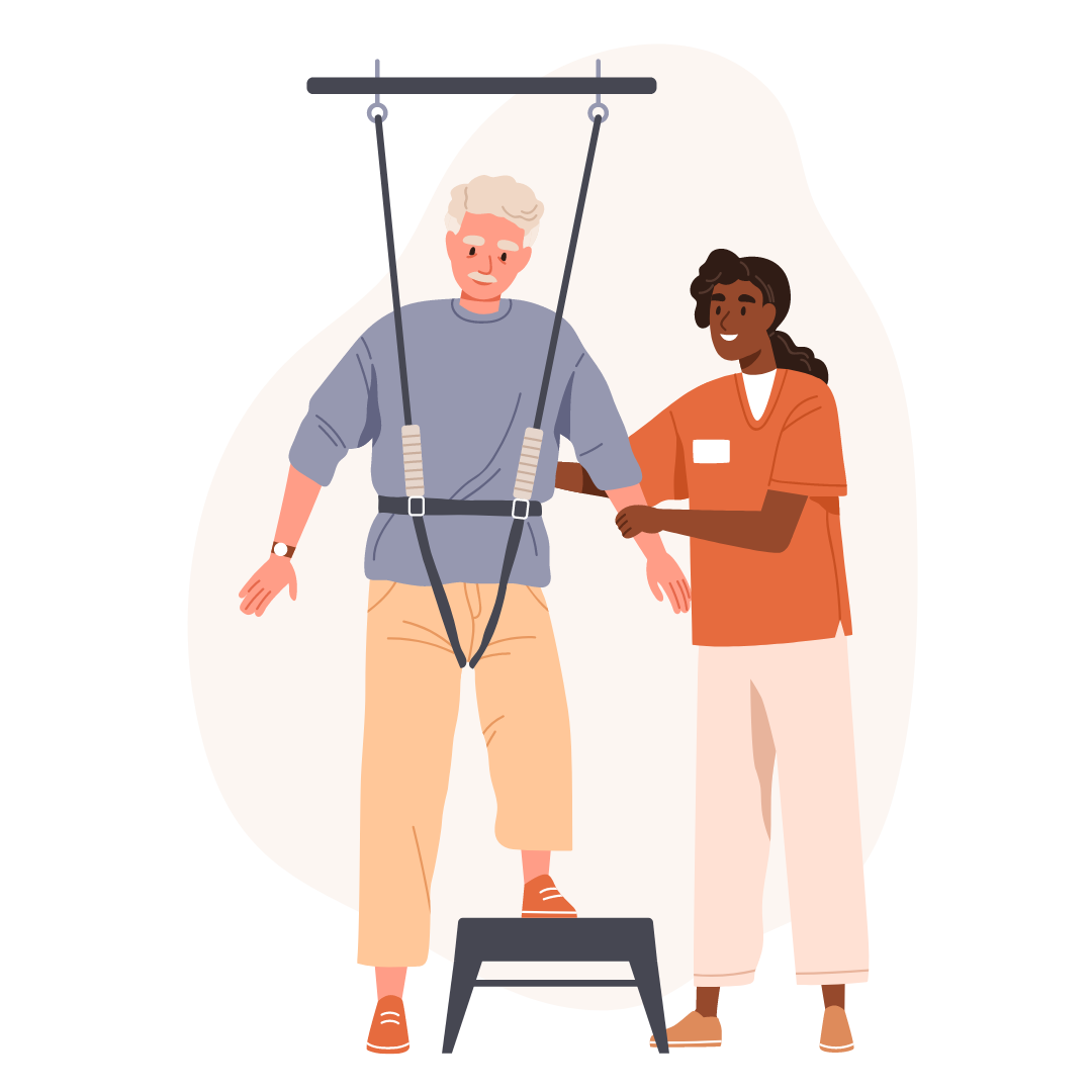 Physiotherapeutin behandelt Rückenschmerzen des Patienten.